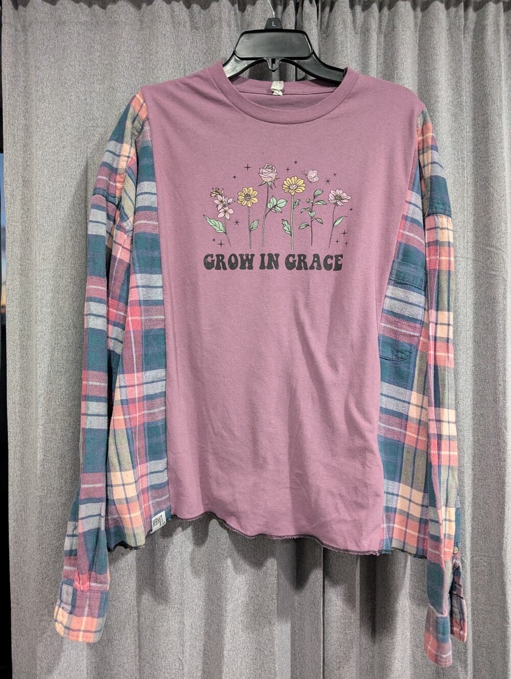 Upcycled Flannel Mash Up Top - Grow in Grace